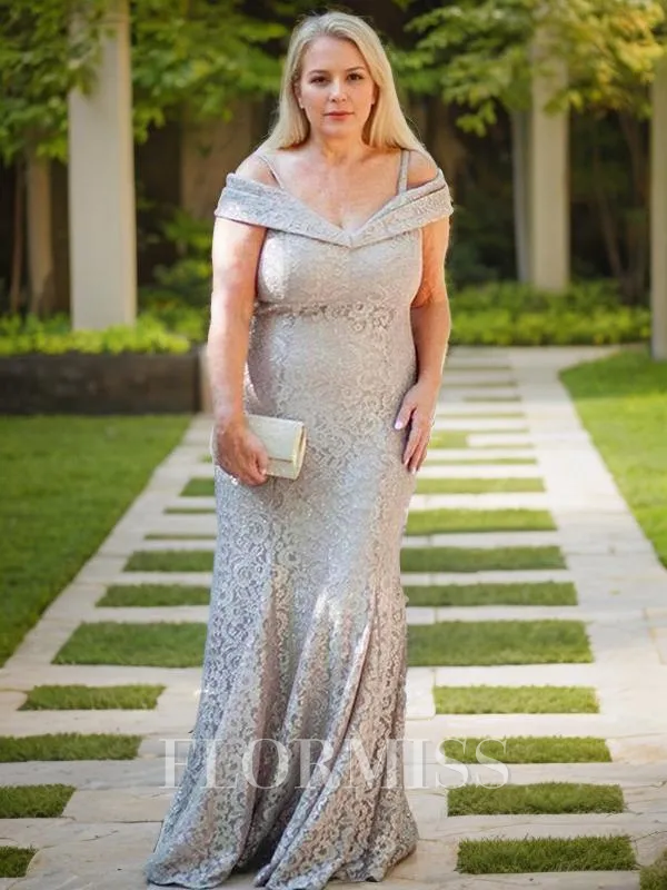 Sheath/Column V-neck Floor-Length Lace Mother of the Bride Dresses