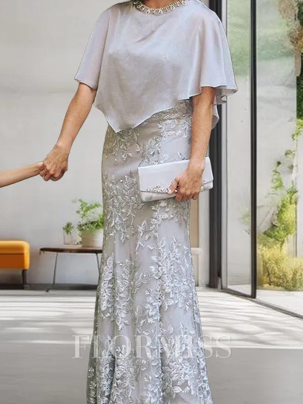 Sheath/Column Scoop Floor-Length Lace Mother of the Bride Dresses