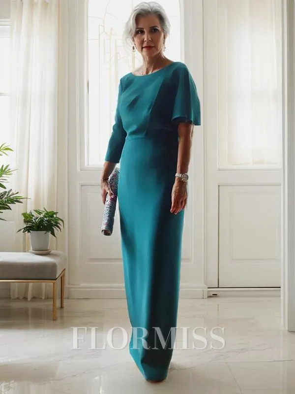 Sheath/Column Scoop Floor-Length Silk like Satin Mother of the Bride Dresses