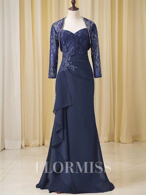 A-line/Princess Sweetheart Floor-Length Chiffon Mother of the Bride Dresses With Embroidery