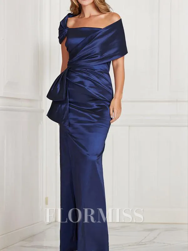 Sheath/Column Square Floor-Length Silk Like Satin Mother of the Bride Dresses