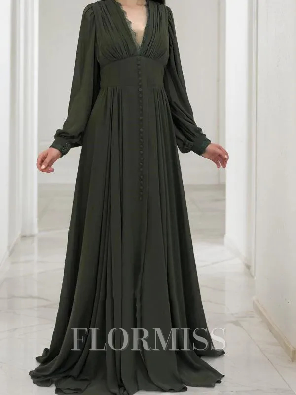 A-Line/Princess V-neck Sweep Train Chiffon Mother of the Bride Dresses With Ruffles
