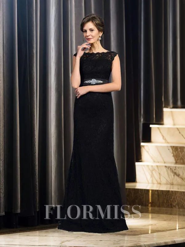 Sheath/Column Bateau Floor-Length Lace Mother of the Bride Dresses With Beading