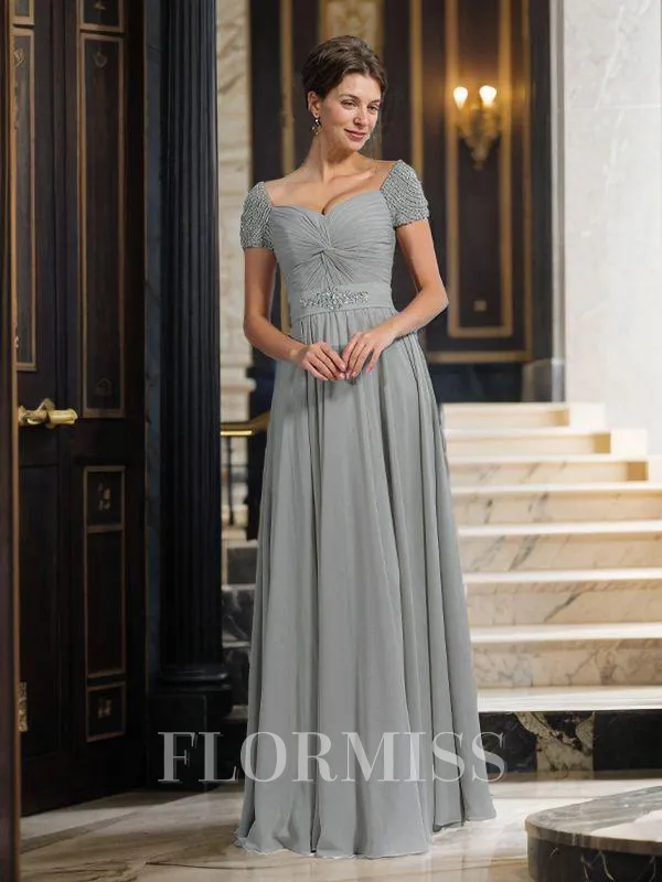 A-Line/Princess Sweetheart Floor-Length Chiffon Mother of the Bride Dresses With Beading