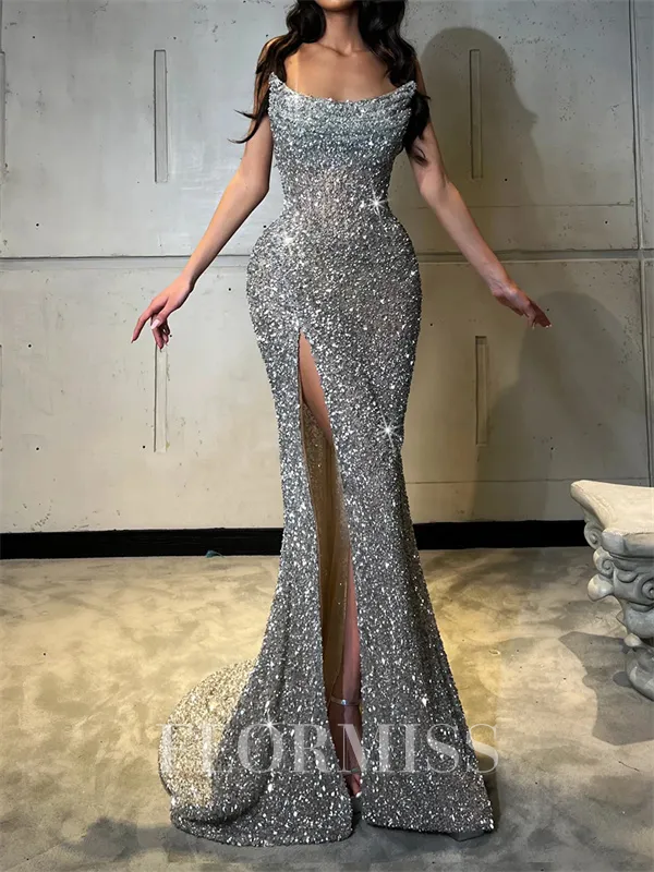 Sheath Straight Court Train Porm Dress