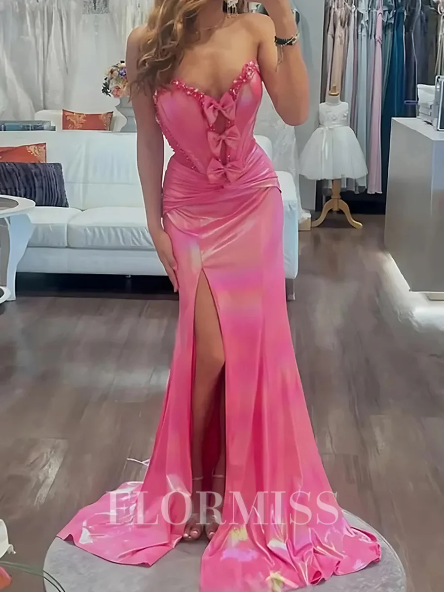 Sheath Sweetheart Bow Court Train Other Corset Prom Dress