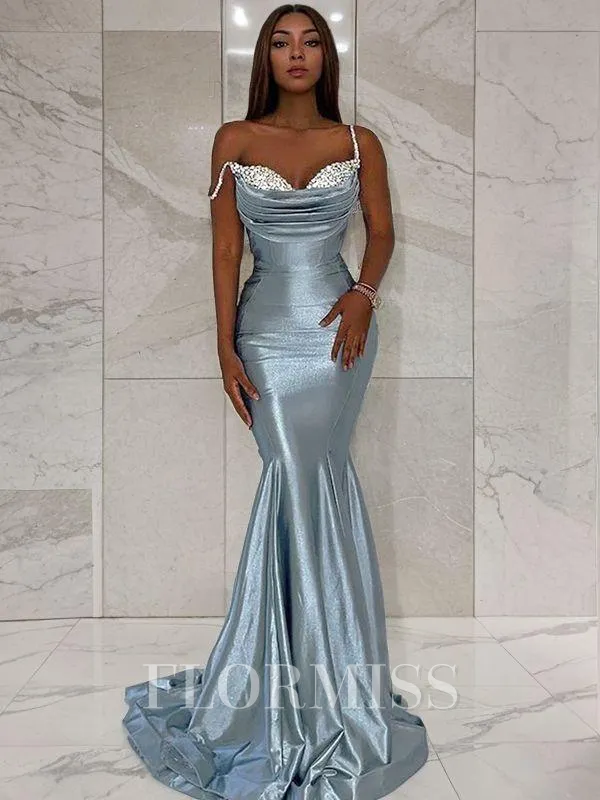 Trumpet/Mermaid Straps Sweep Train Prom Dress With Ruffles