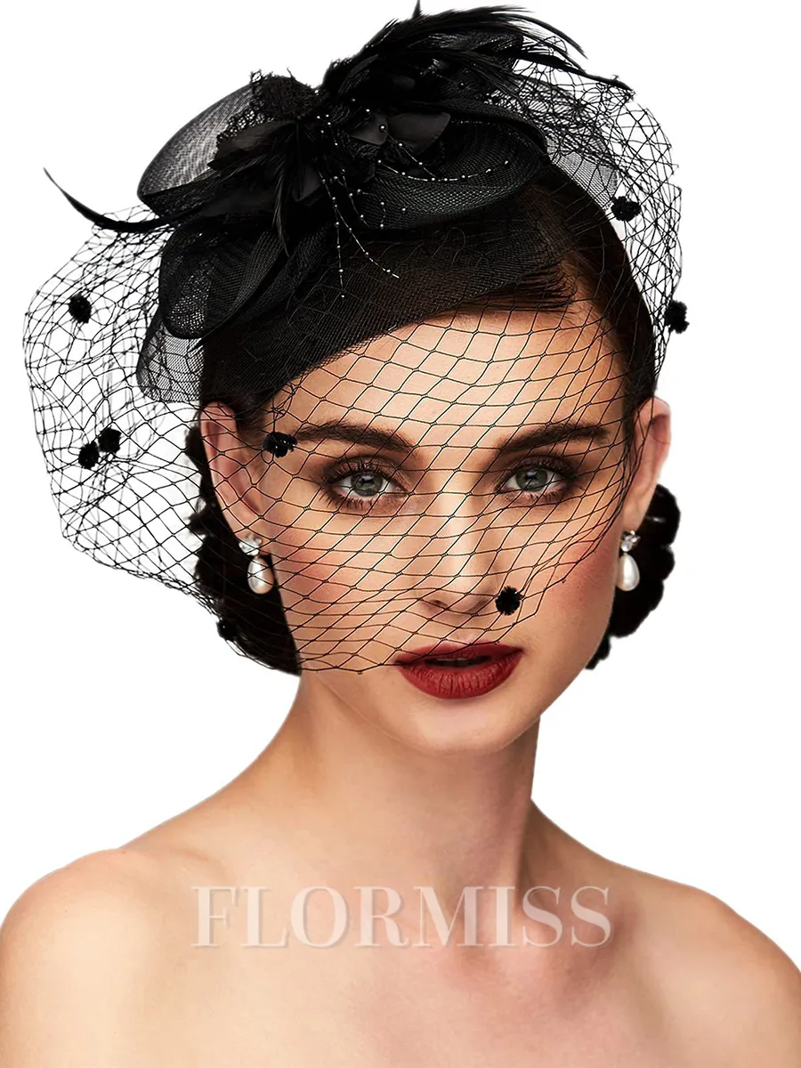 Ladies' Blooming Tulle With Silk Flower Tea Party Hats