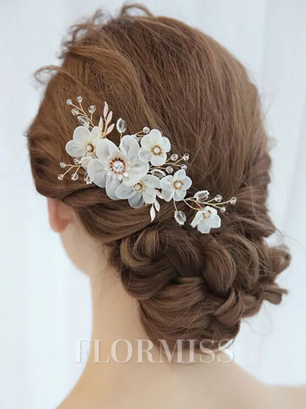 Elegant Alloy With Silk Flower Combs&Barrettes