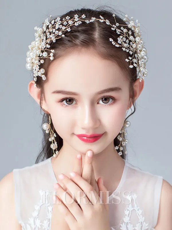 Charming Alloy With Imitation Pearl Headbands(With Earrings)
