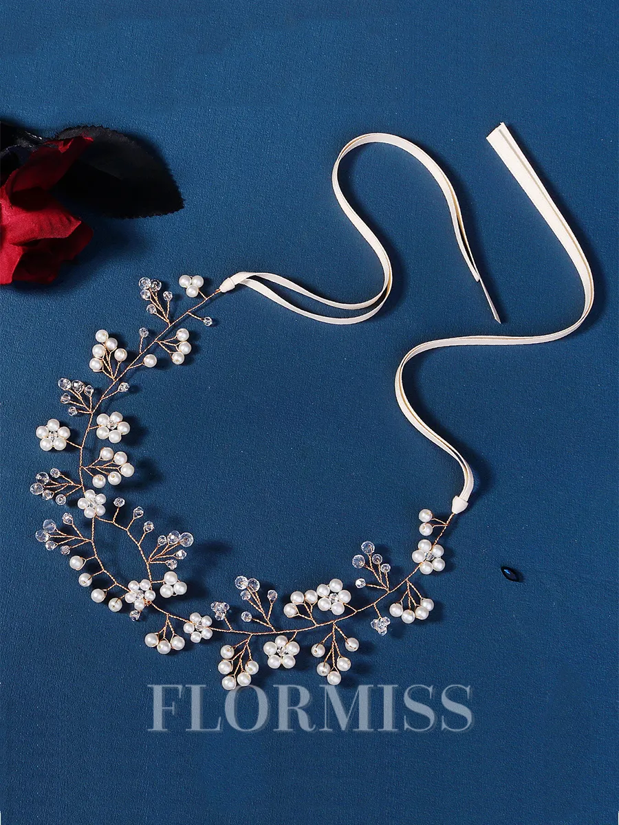 Simple Pearls With Rhinestone Headpieces