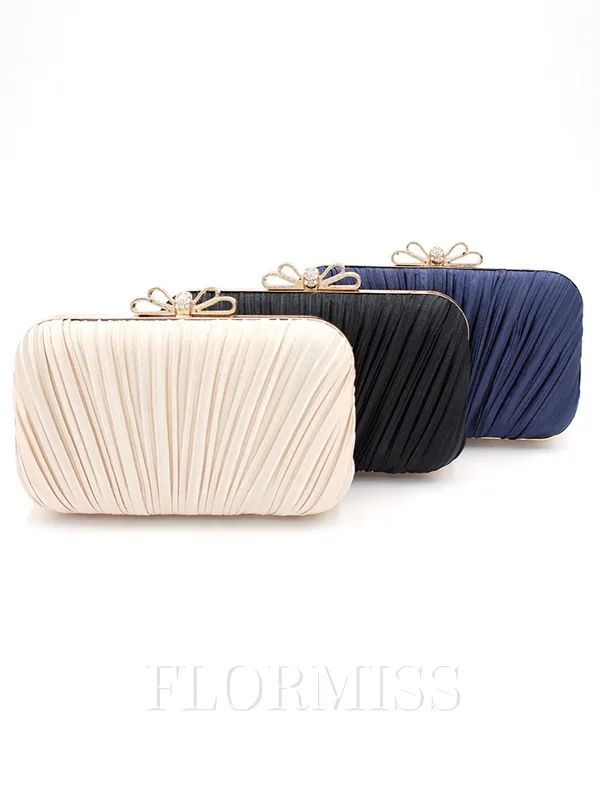 Exquisite Satin With Ruched Evening/Party Handbags