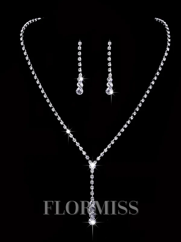 Trending Copper With Rhinestone Jewelry Sets For Ladies