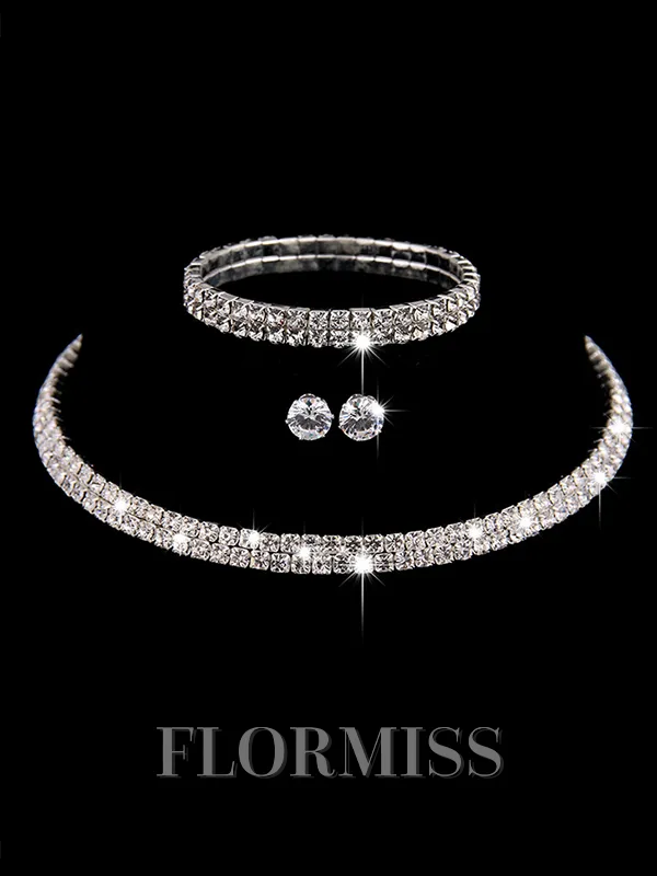 Luxurious Ladies'/Bridal Copper With Rhinestone Jewelry Sets