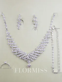 Gorgeous Alloy With Rhinestones Wedding Bridal Jewelry Set