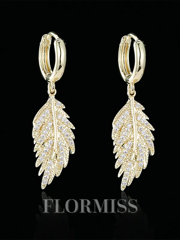 Beautiful Metal With Leaf Earrings