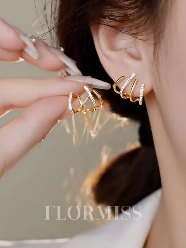 Classic Copper With Rhinestone Earrings