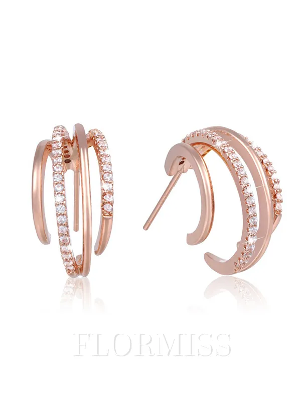 Charming Metal With Rhinestone Earrings