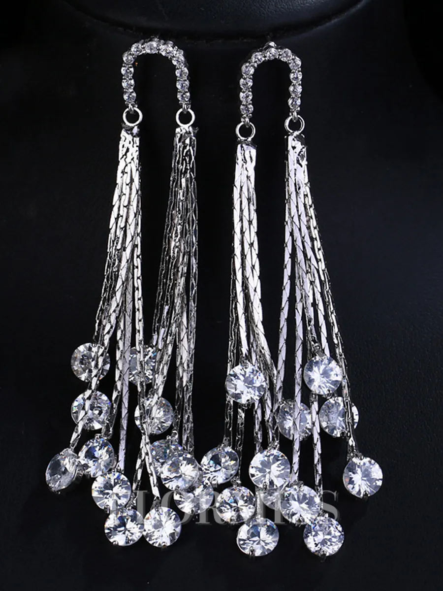 Gorgeous Copper With Rhinestone Earrings