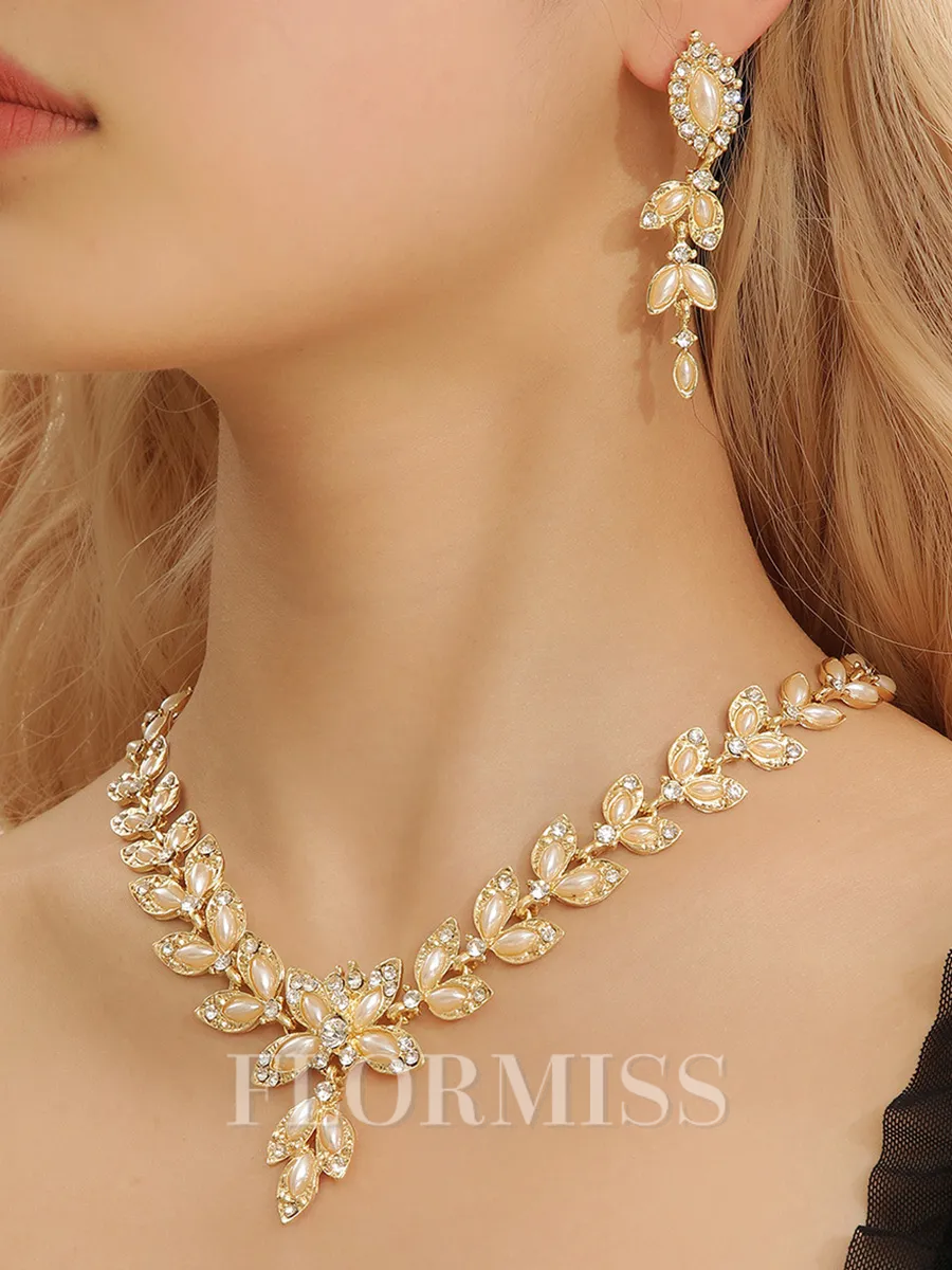 Elegant Alloy With Imitation Pearl Jewelry Set