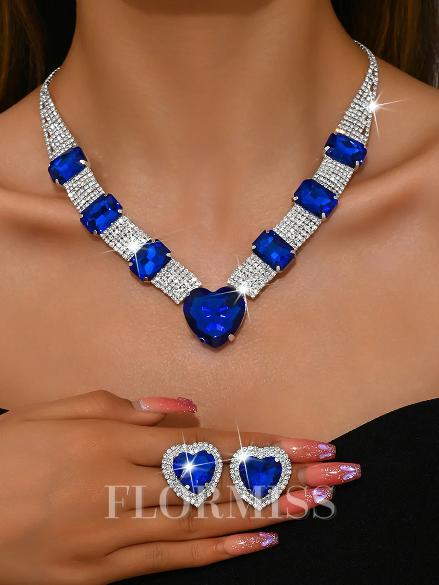 Luxurious Alloy With Rhinestone Jewelry Set