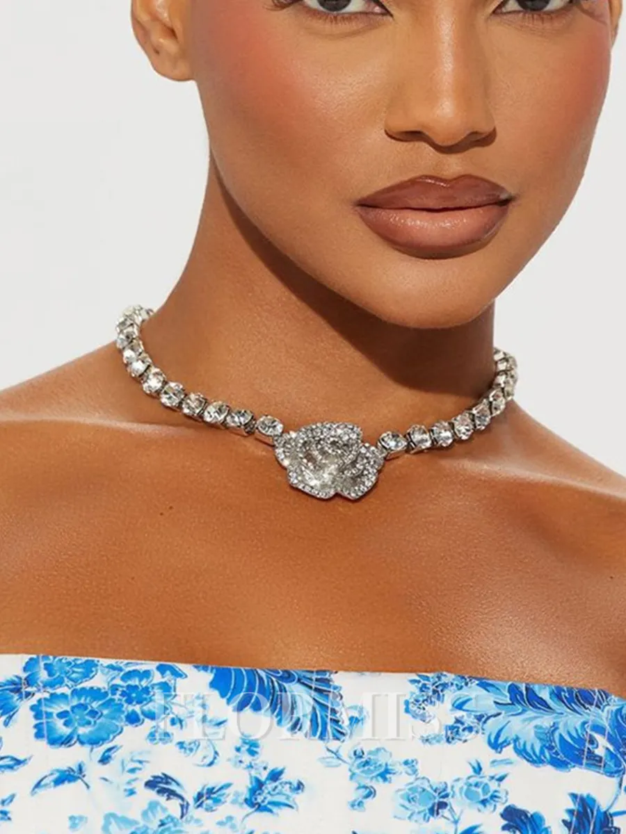 Elegant Alloy With Rhinestone Necklace