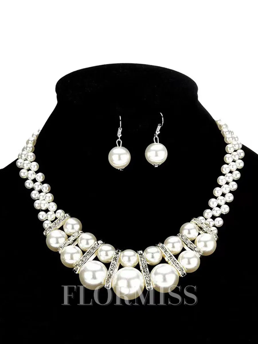 Pretty Alloy With Imitation Pearl Jewelry Set