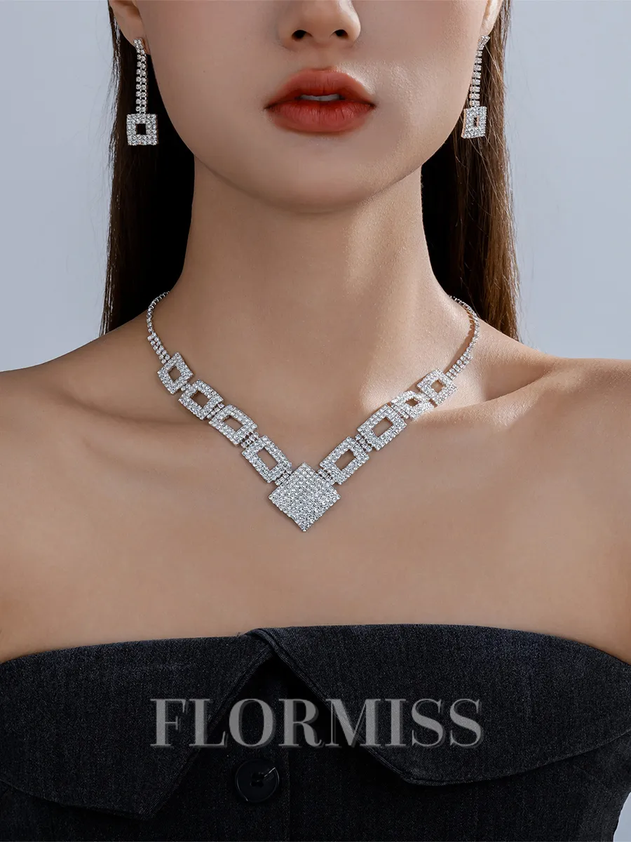 Luxurious Copper With Rhinestone Jewelry Set