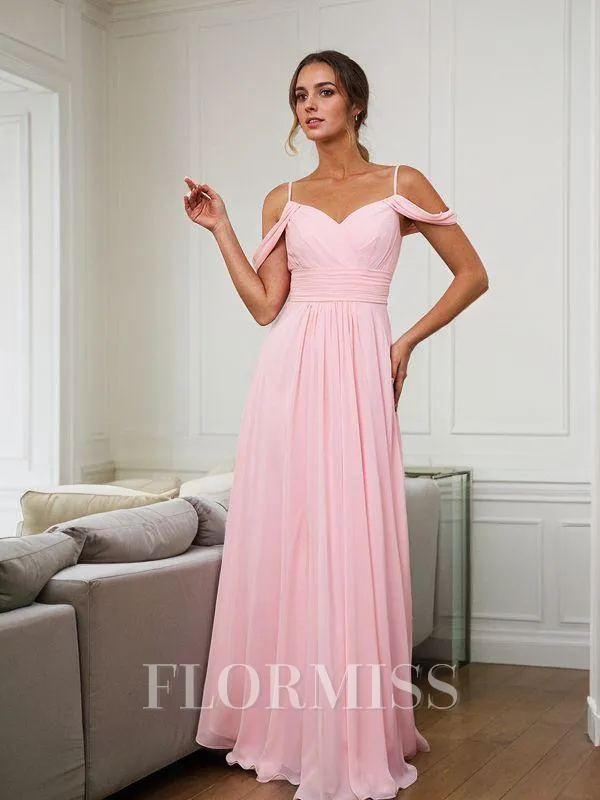 A-line/Princess Chiffon Ruched Sleeveless Floor-Length Bridesmaid Dresses