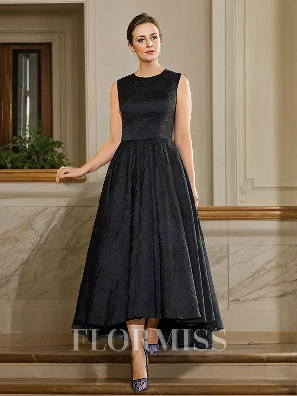 A-Line/Princess Lace Applique Scoop Sleeveless Asymmetrical Mother of the Bride Dresses