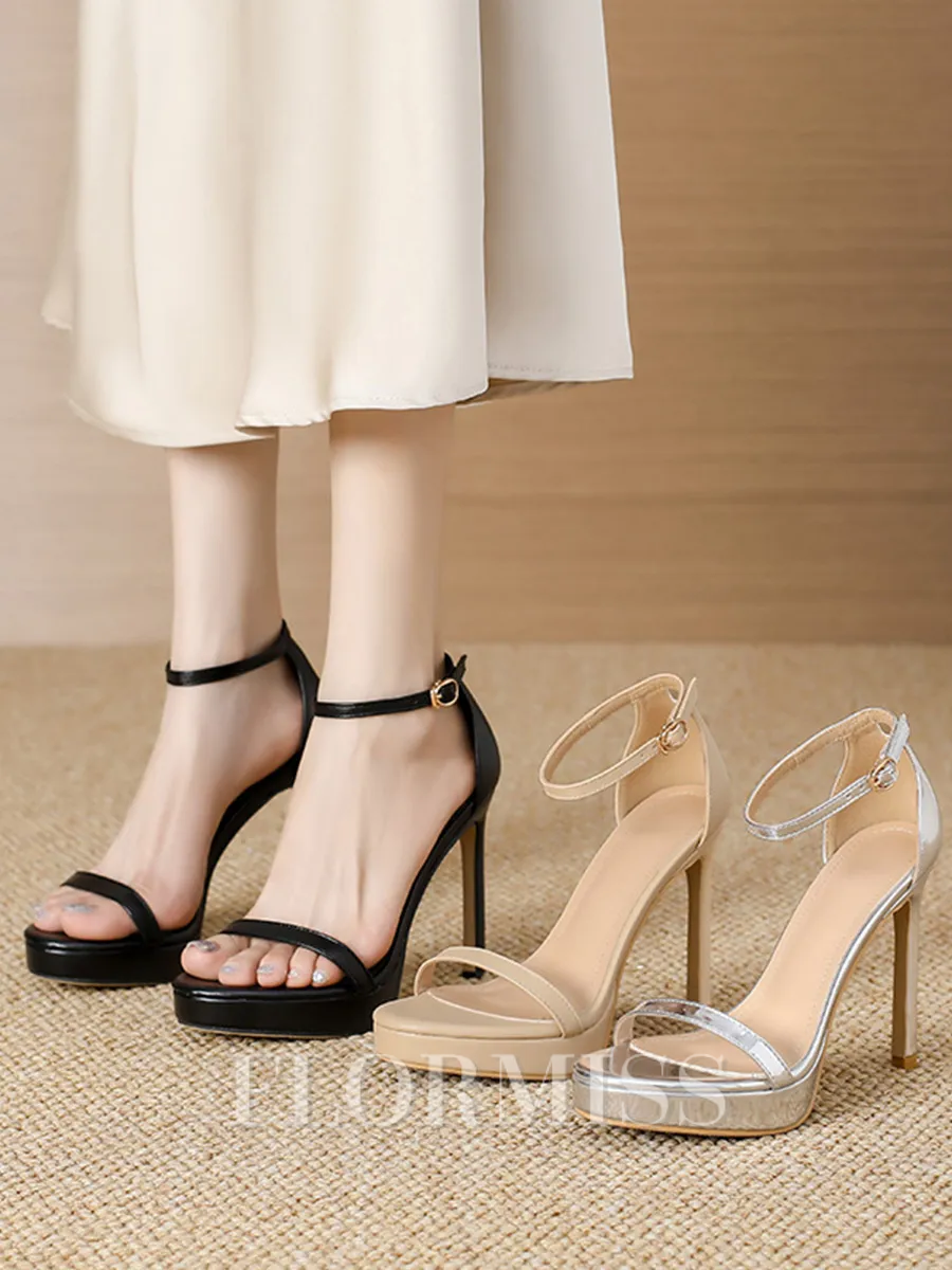 Women's Peep Toe Stiletto Heel Shoes