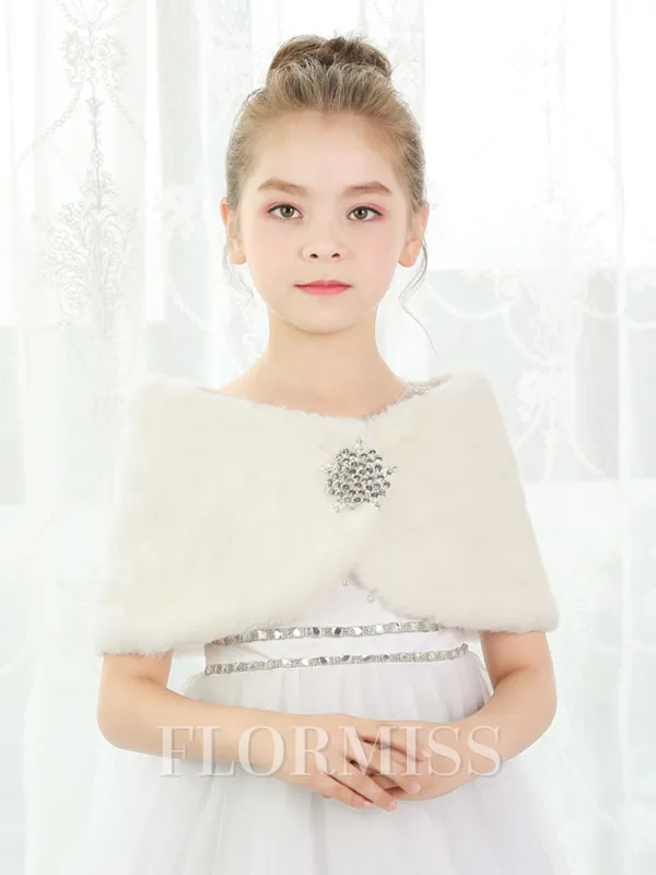 Delicate Faux Fur With Rhinestone Wraps