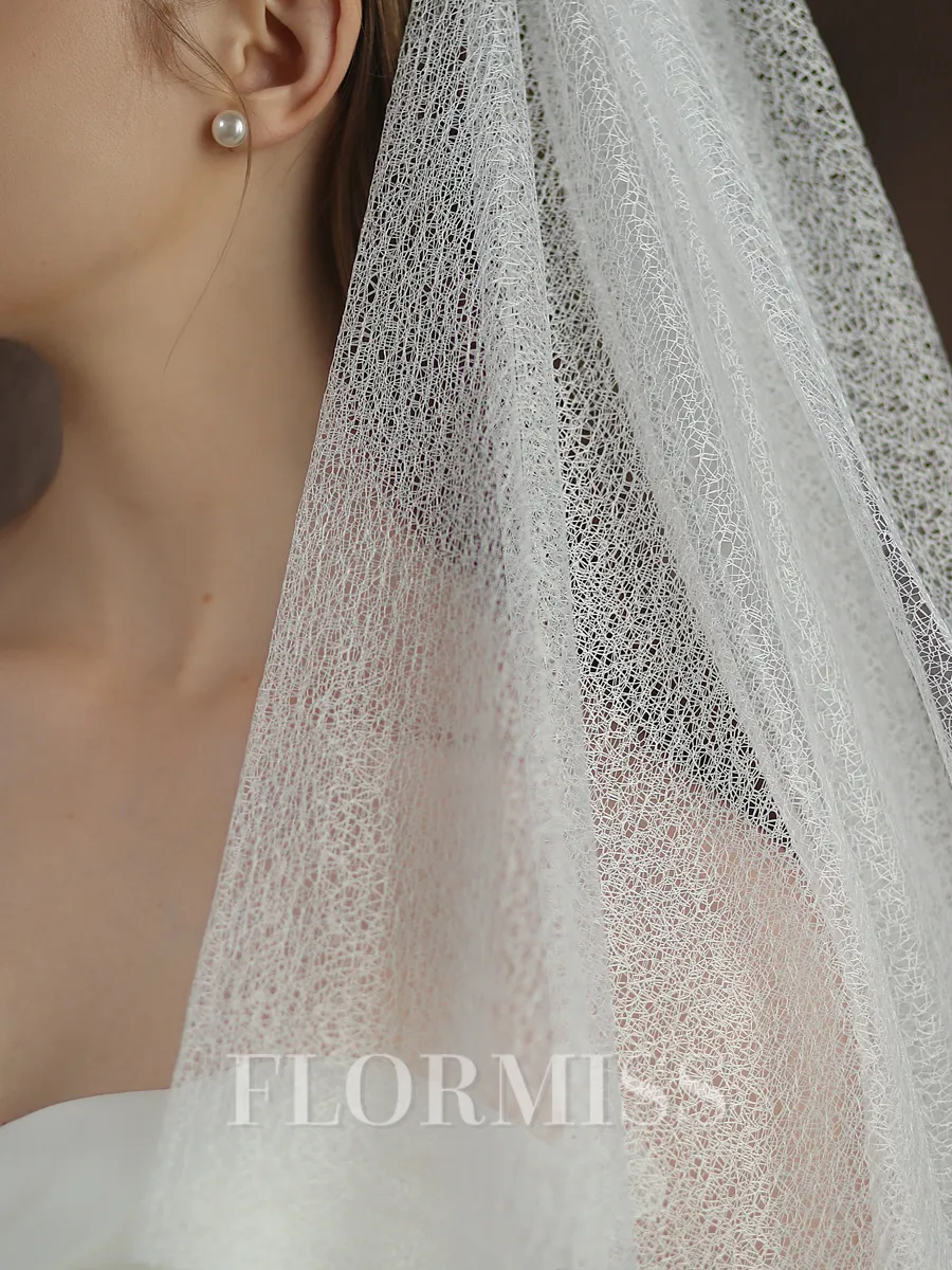Pretty Tulle Two-Tier Elbow Bridal Veils