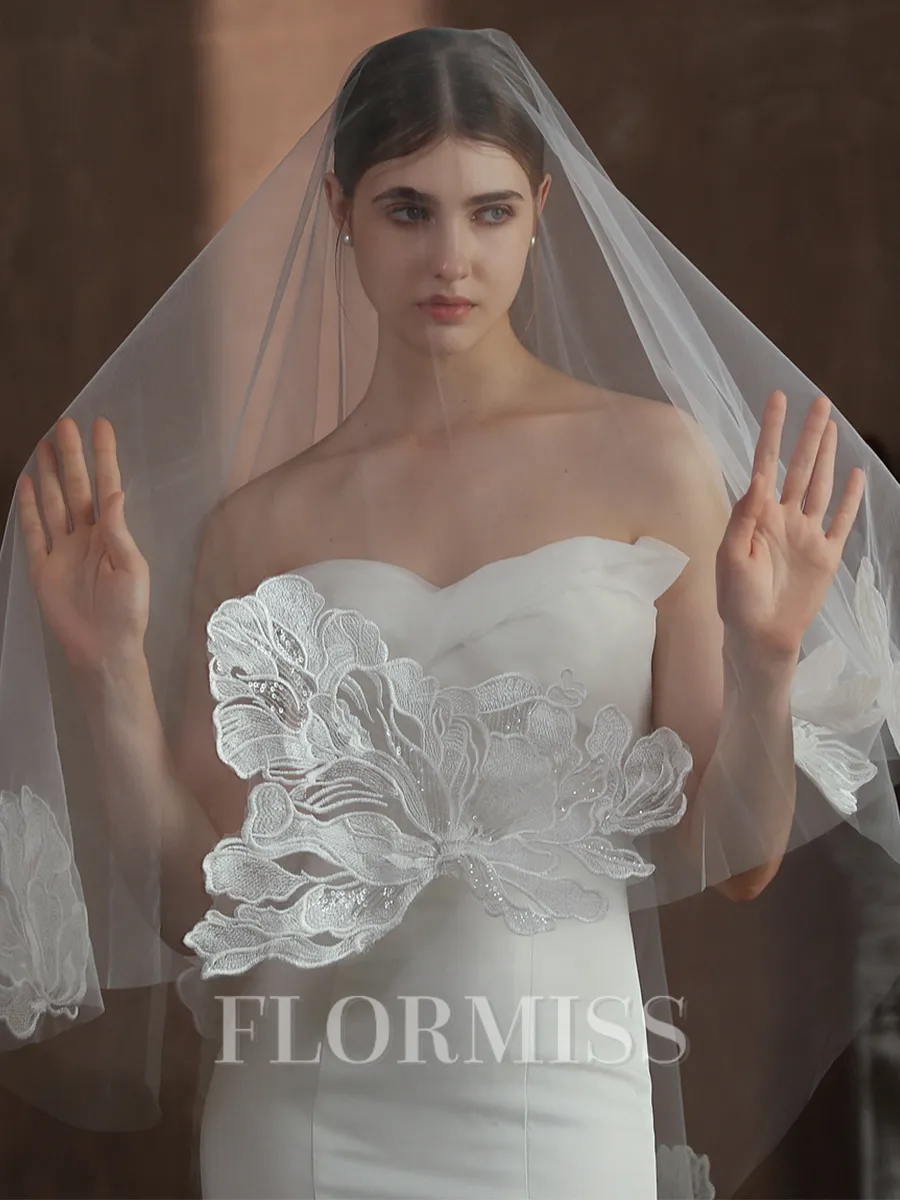 Delicate Tulle One-Tier Chapel Bridal Veils