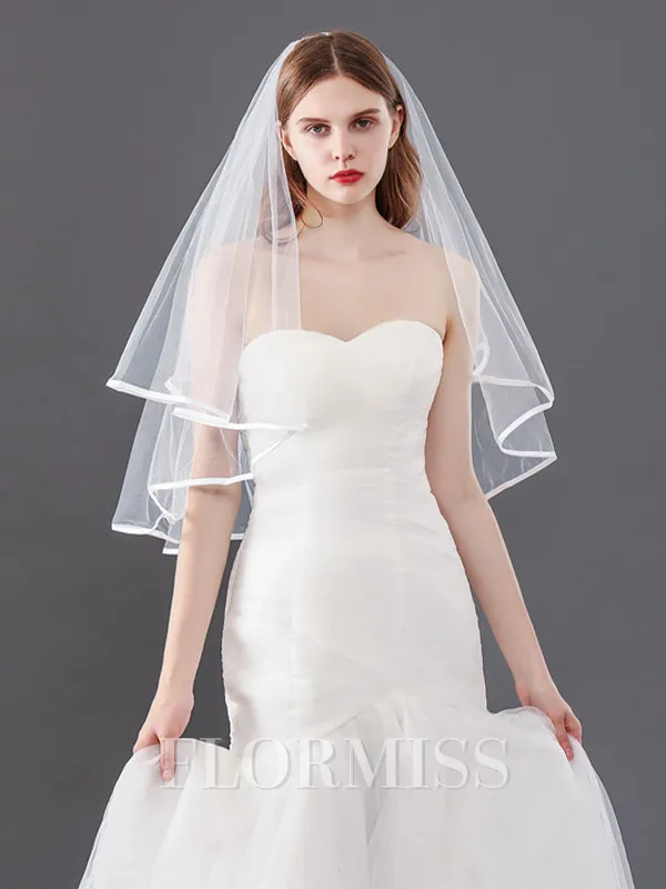 Brilliant Tulle Two-Tier Elbow Bridal Veils