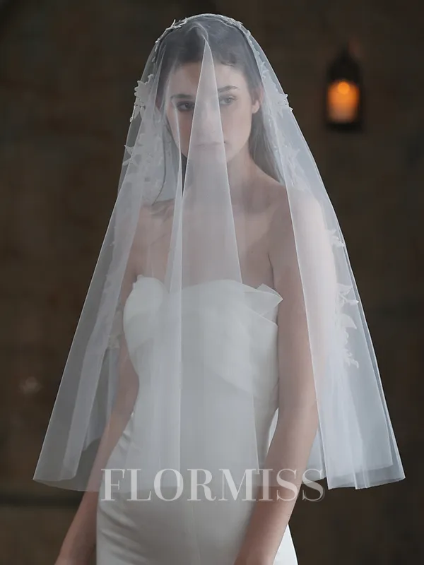 Stunning Tulle Two-Tier Fingertip Bridal Veils