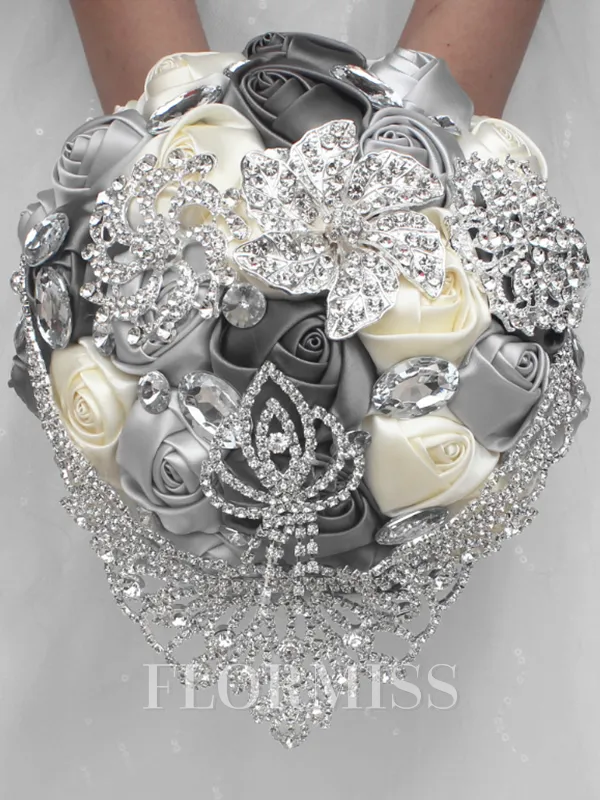 Luxurious Round Satin Bridal Bouquets