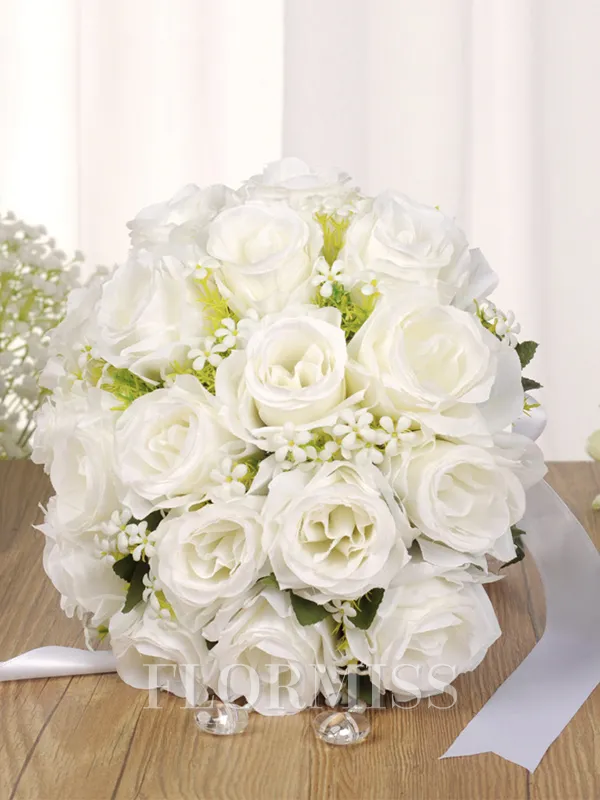 Charming Round Artificial Flower Bridal Bouquets