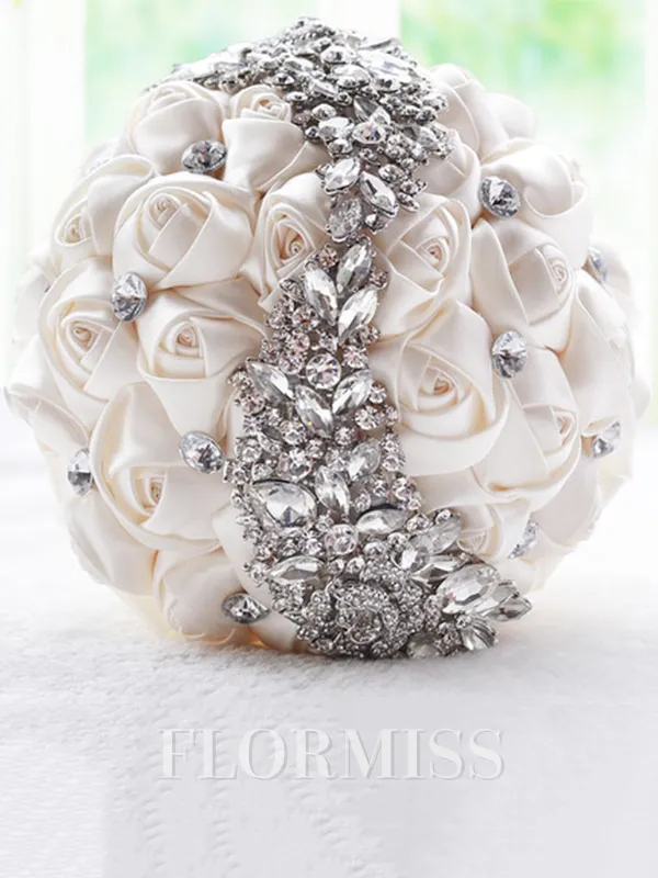 Gorgeous Round Artificial Flower Bridal Bouquets