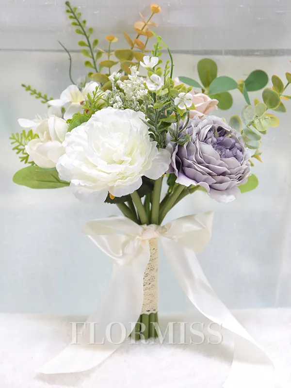 Fascinating Free-Form Silk Flower Bridal Bouquets
