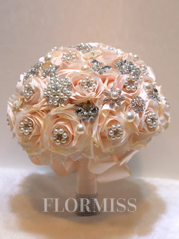 Stunning Round Silk Flower Bridal Bouquets