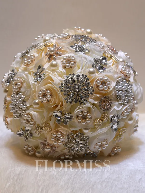Classic Round Silk Flower Bridal Bouquets