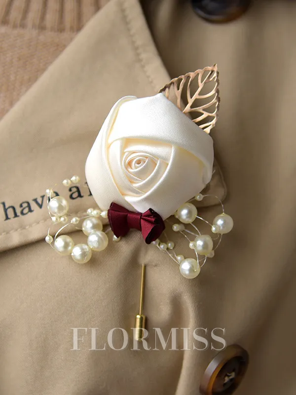 Romantic Free-Form Satin Boutonniere(Sold in a single piece)