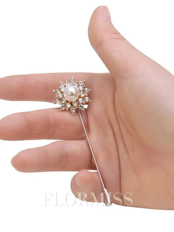 Exquisite Free-Form Imitation Pearl Boutonniere(Sold in a single piece)