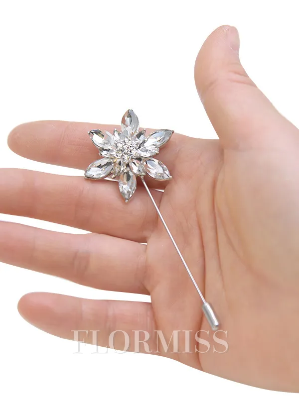 Classic Free-Form Rhinestone Boutonniere(Sold in a single piece)