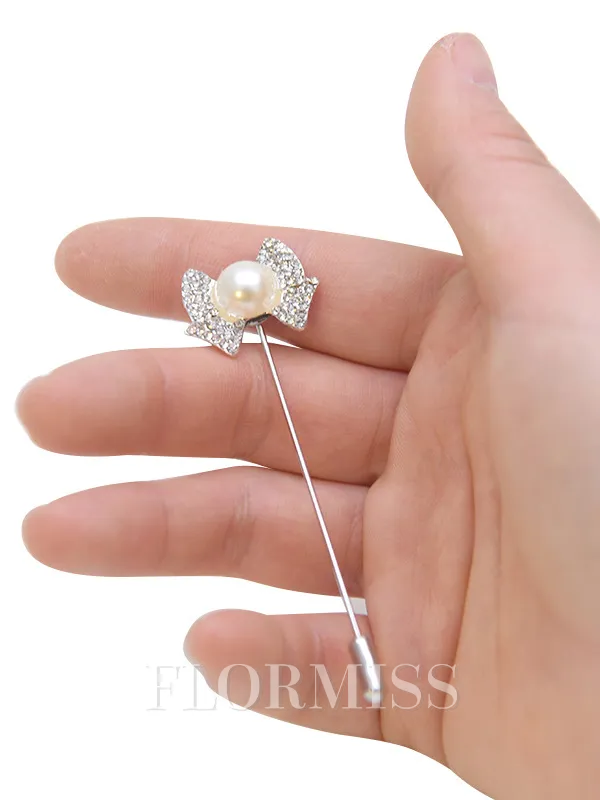 Stunning Free-Form Imitation Pearl Boutonniere(Sold in a single piece)