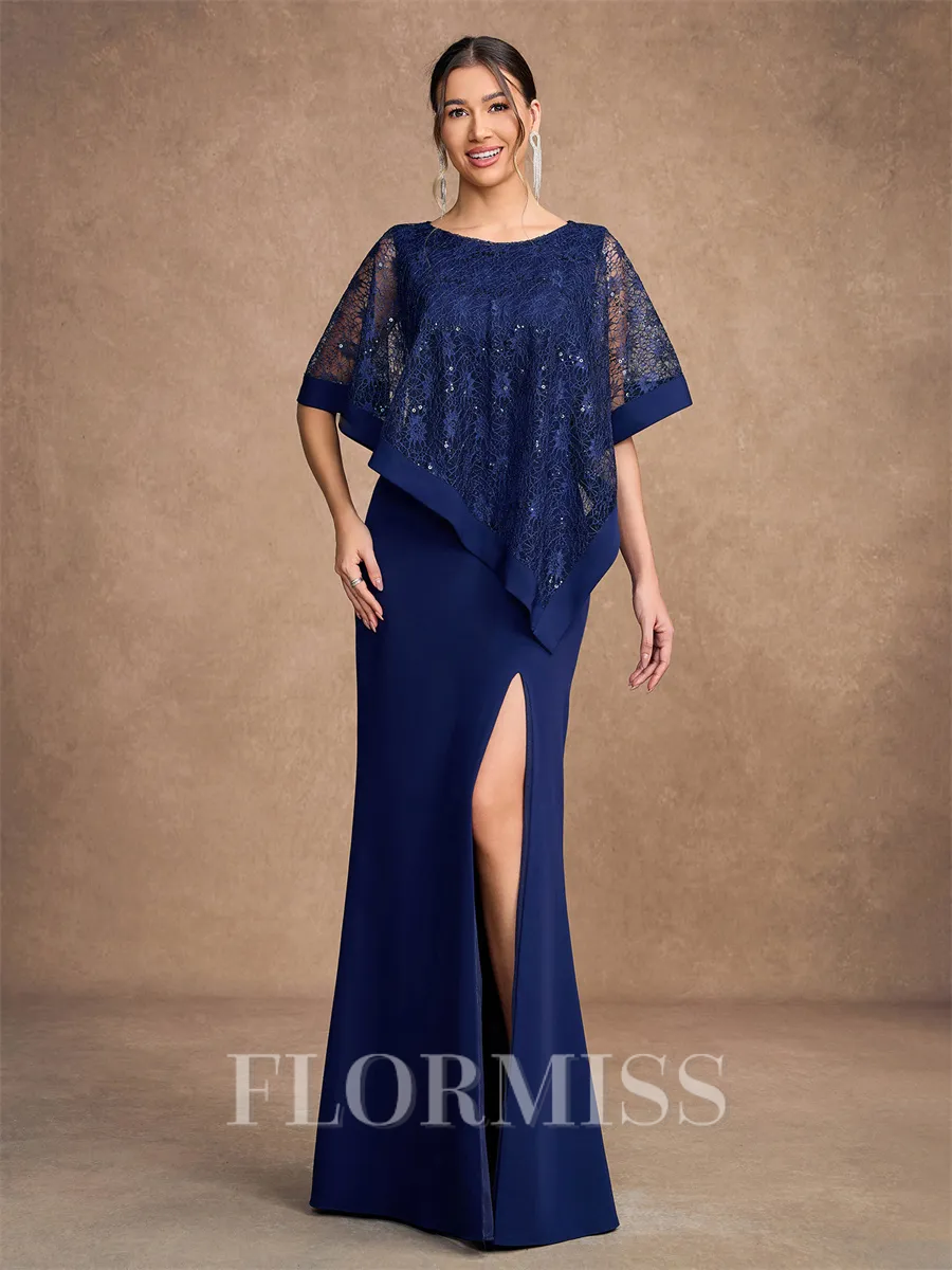 Sheath/Column Stretch Crepe Scoop Sleeveless Floor-Length Mother of the Bride Dresses