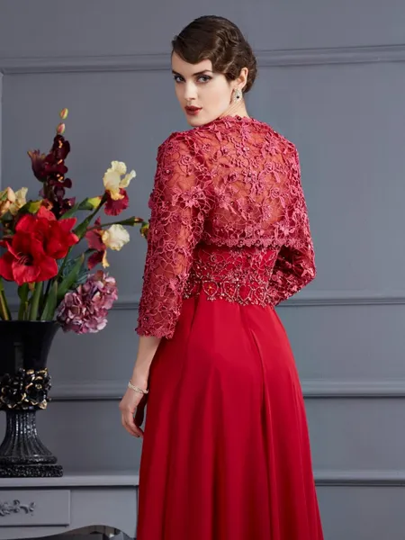 Net 3/4 Sleeves Applique...