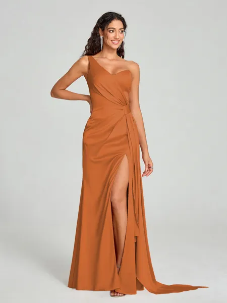 Sheath/Column One-Shoulder...