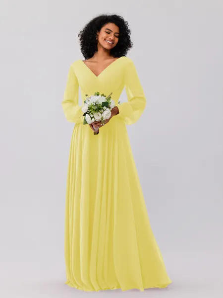 A-Line/Princess Chiffon...